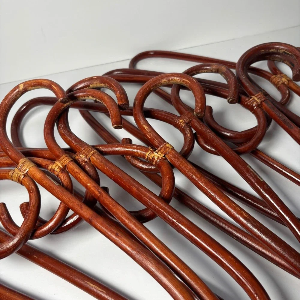 Vintage Rattan Hangers Set of 8 Brown Mahogany Boho MCM Philippines